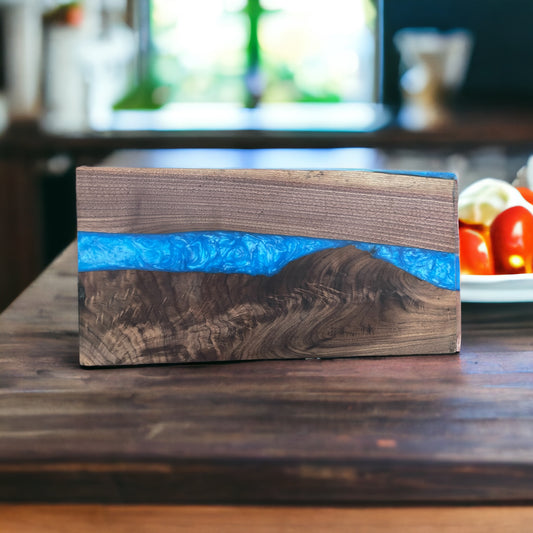 Personalized Artisanal Impressions: Wood & Resin Cheese Board Collection - LARGE